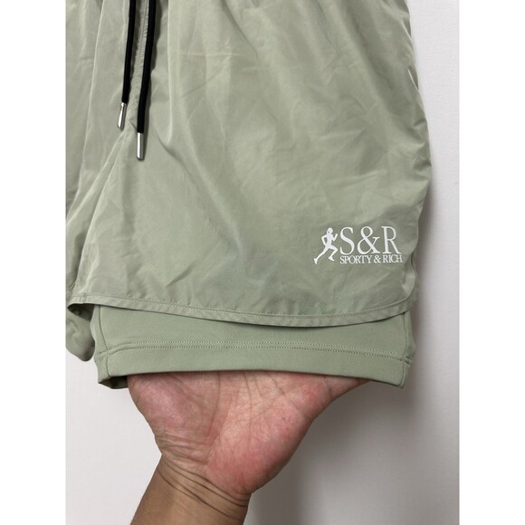 Sporty And Rich Compression Shorts Women’s Medium Mint Green Running Good Health - Picture 8 of 13